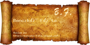 Benczkó Fáta névjegykártya